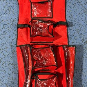 Red Hanging Christmas 🎄 Organizers with Transparent Pockets